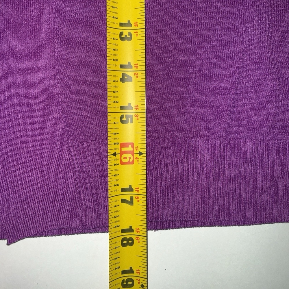 I.N. STUDIO Purple Open Front Cardigan Sweater Shrug Women's Size 12 Crop Layer - Picture 5 of 7